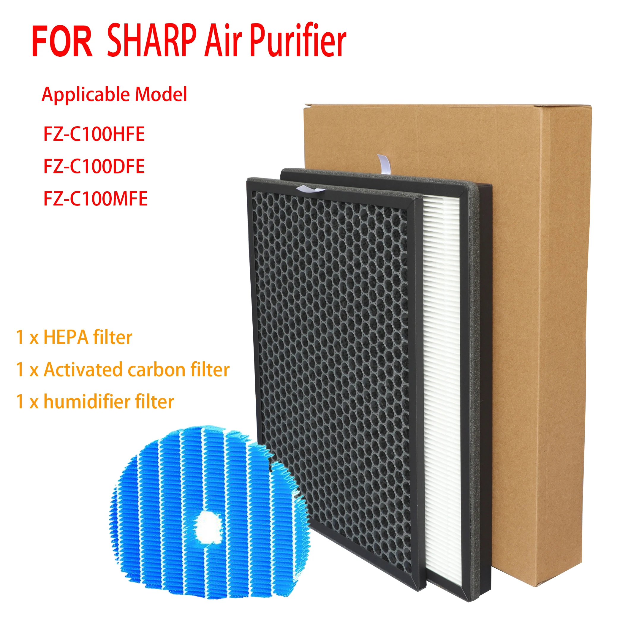 Air Purifier for Sharp KC-850E KC-A850TA KC-C100E HEPA Filter FZ-C100HFE Carbon Filter FZ-C100DFE Hudifier filters FZ-C100MFE