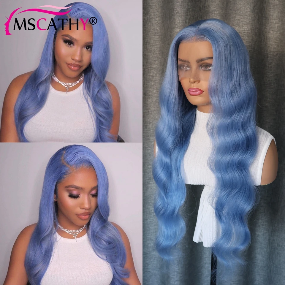 

Body Wave Lace Frontal Wigs 13x4 Lake Blue HD Lace Frontal Wig 100% Brazilian Virgin Human Hair Wigs Natural Hairline