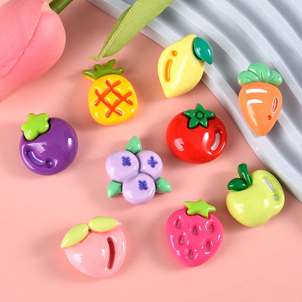 10PCS Cartoon Vegetables Series Resin Flat Back Cabochons For Hairpin Scrapbooking DIY Jewelry Craft Decoration Accessories