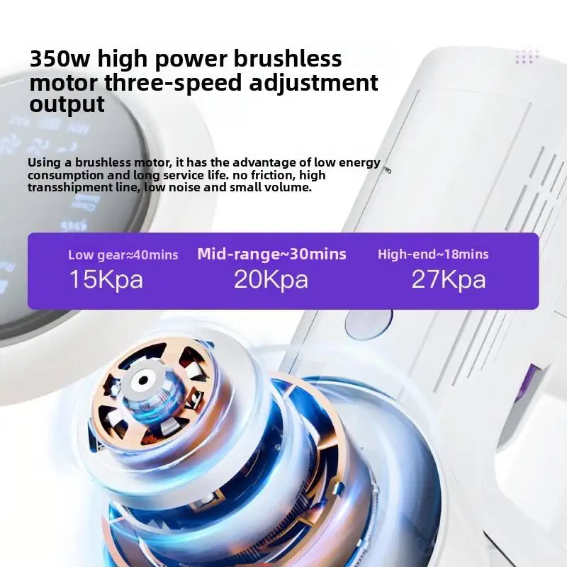 محرك بدون فرش بقدرة 350 وات، شفط قوي، عمر بطارية طويل، مكنسة كهربائية محمولة لاسلكية بدون كيس جاف