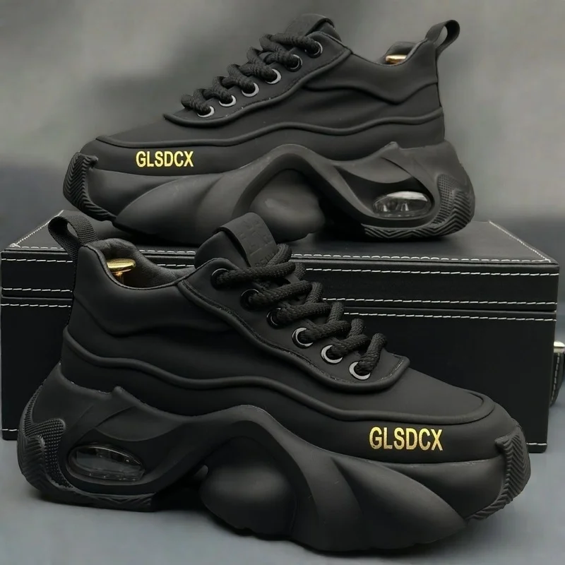 Men's Sport Shoes Thick sole Height Increasing Shoes Luxury Korean version Trend Board shoes Clunky Sneaker Dad Vulcanized Shoe