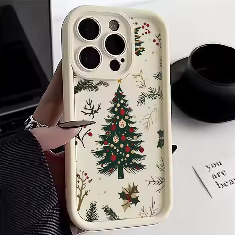 Phone Case For Samsung Galaxy A16 A25 A35 A55 A24 A34 A54 A33 A53 S25 Ultra S24 FE S23 S22 S21 Plus Christmas Tree Snowman Cover