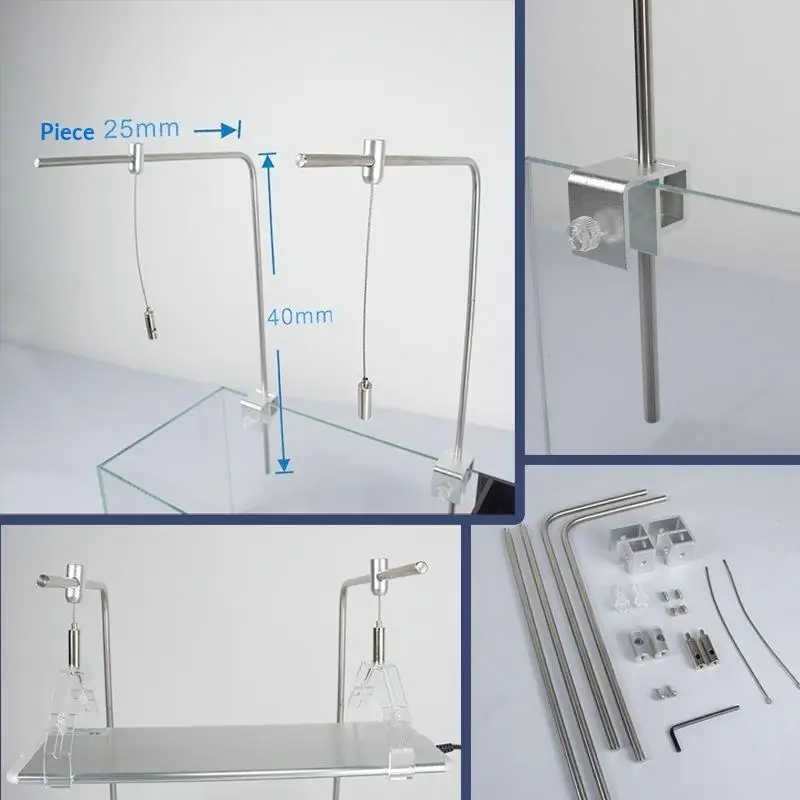 New Fish Tank Lighting Rack Universal Fit Rust Resistant Bracket for 15-45 Gallon Planted Aquarium Use