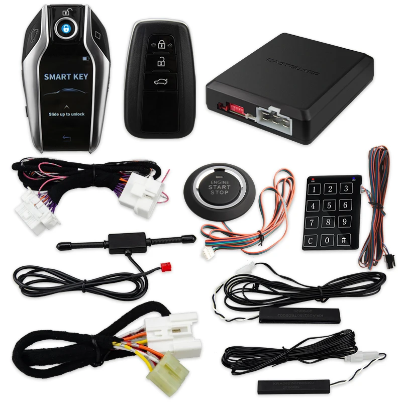 

Easyguard EC002-T2-L LCD 2 way remoter PKE 2 way remoter auto lock& unlock remote start push start stop PKE car alarm system