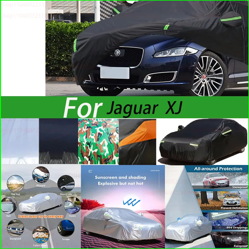 

Outdoor Protection Full Car Covers Snow Cover Sunshade Waterproof Dustproof Exterior black car cover For Jaguar XJ Fit