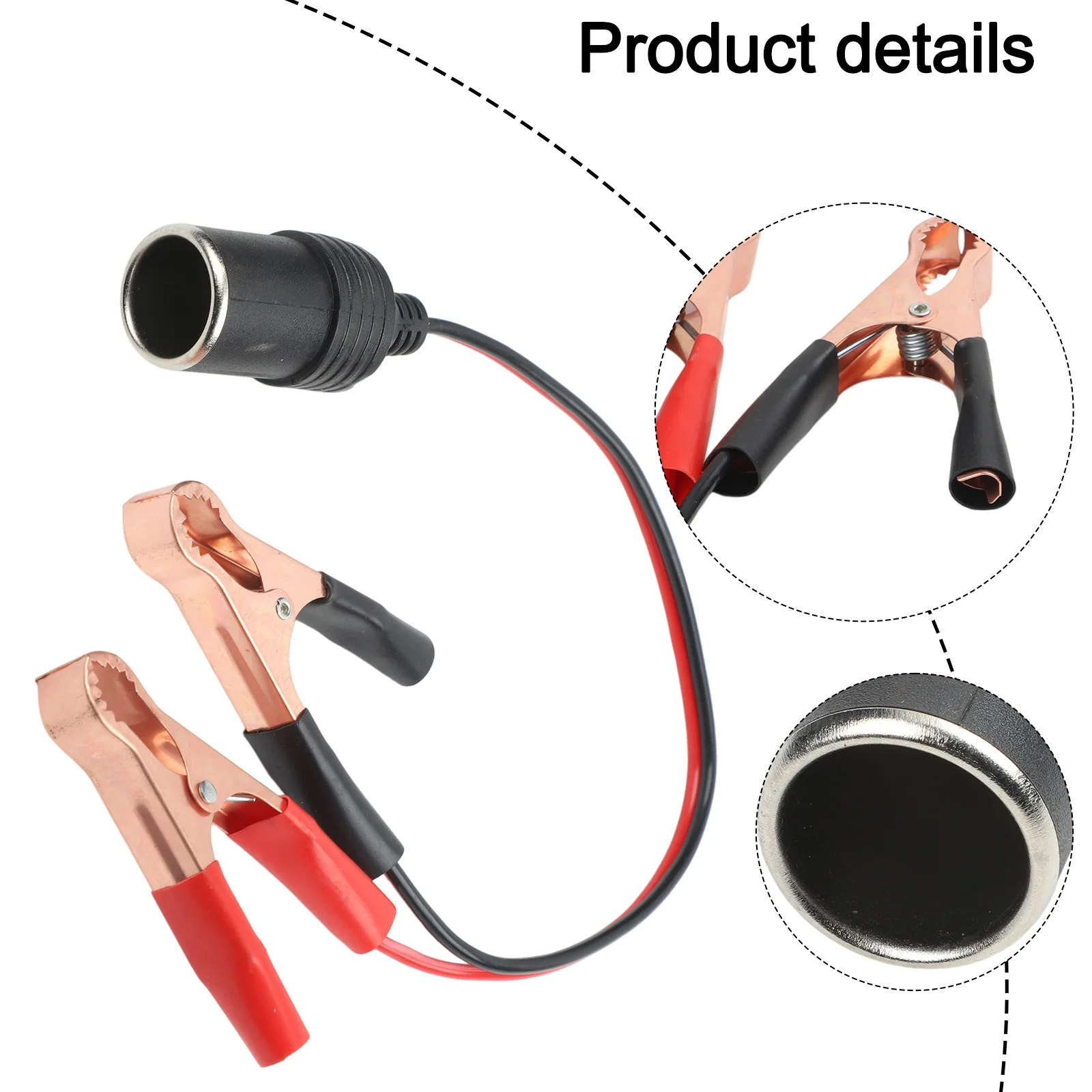 12V 50A Car For Battery Terminal Clamp Adapter With Clips To Female Socket For Auto Power Supply Cable Connector