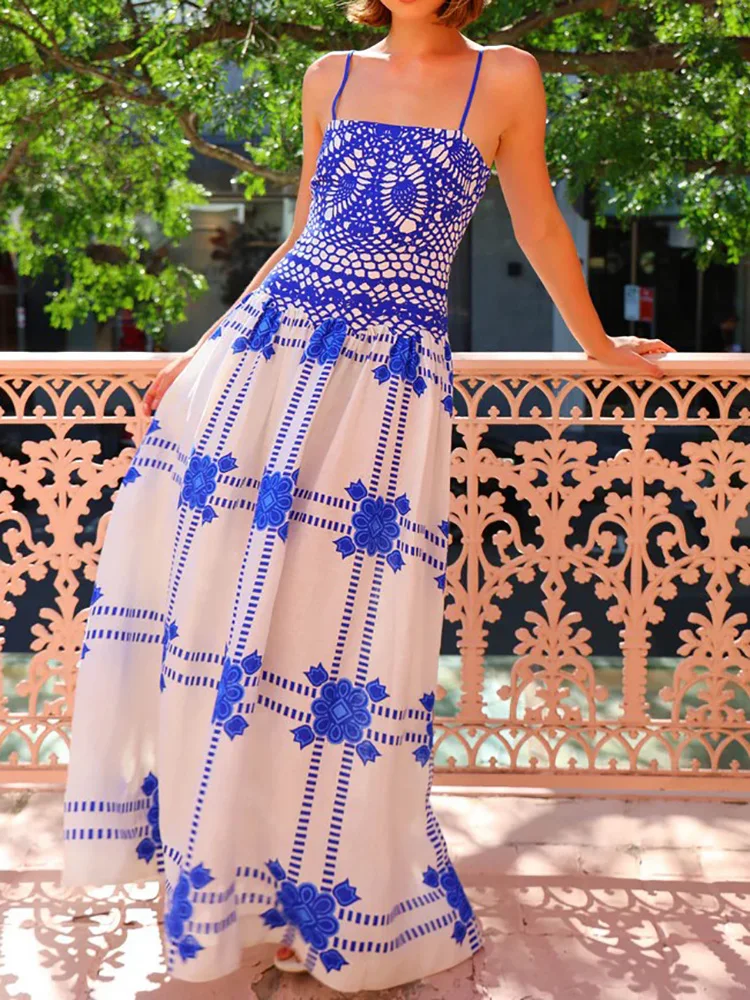 Elegante Frühling Sommer Frauen quadratischen Kragen langes Kleid lässig Blumen druck Party kleid Dame Puff ärmel Strand kleid Vestidos