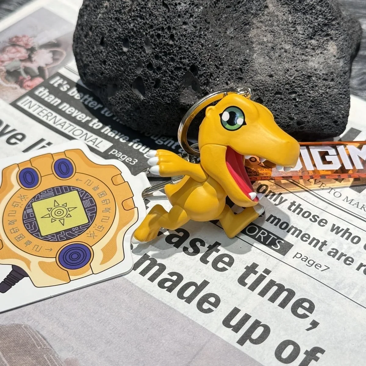 Anime Original Digimon Schlüsselanhänger Agumon Gabumon Q-Version Limitierte Figur Modell Spielzeug Rucksack-Anhänger Deko-Kollektion für Fans Geschenk – Detail 7