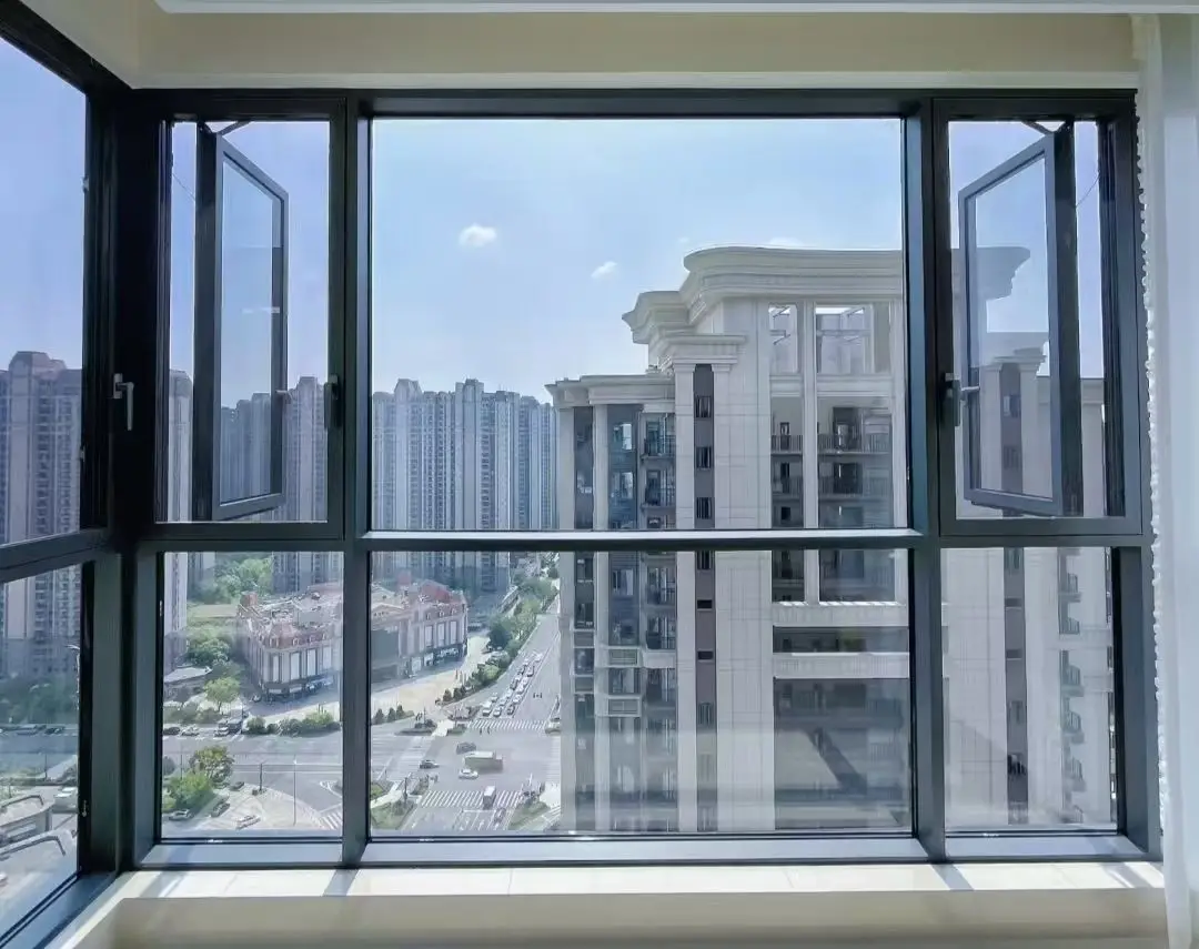 Best Selling Aluminum Frame Tempered Glass Window Corrosion Resistant High Quality Hinged Windows Manual Viewing Windows