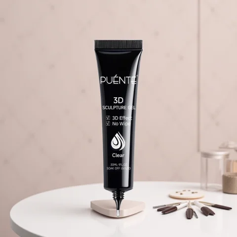 Bilashmart PUENTE 30ML Clear 3D Modeling Gel For Nail Art Sculpting Carving Molding Rhinestone Glue Soak Off No Wipe Nail Gel Varnish