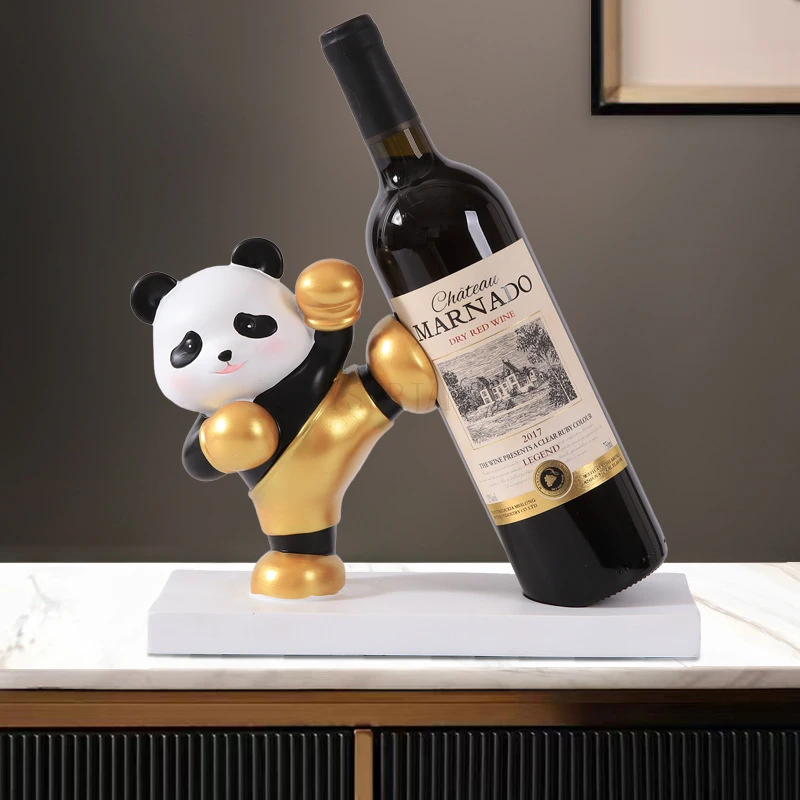 Panda Wine Rack Home Decorations Ornaments Light Luxury High-End Housewarming Gift High-End Wine Cabinet Red Wine Rack