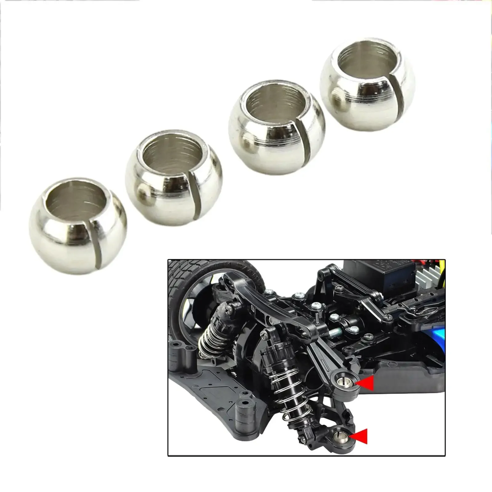 4PCS Low Friction Ball Durable Parts for TT02 1:10 RC Car DIY Modification Replaces Hobby Toy Remote Control Toy