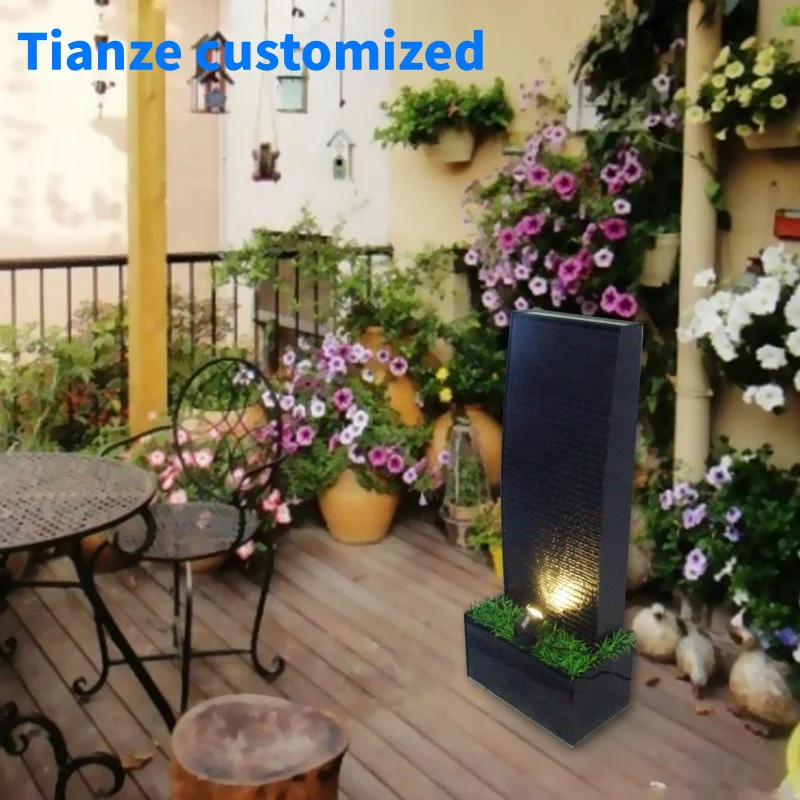 (customized)indoor or outdoor black acrylic water features waterfall