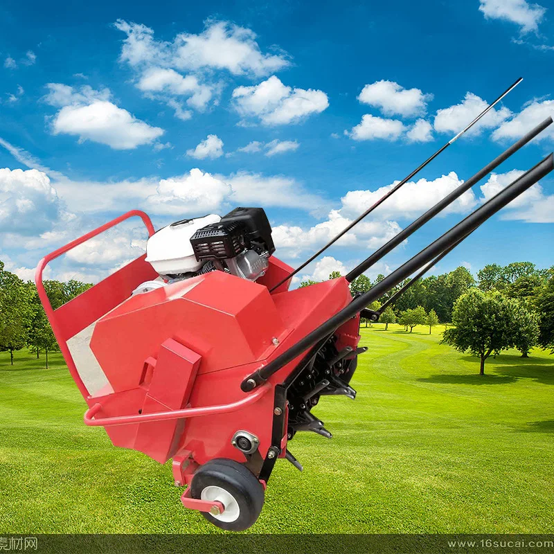 

Green lawn maintenance punching machine, hand push artificial grass oxygenation drilling machine, water permeable