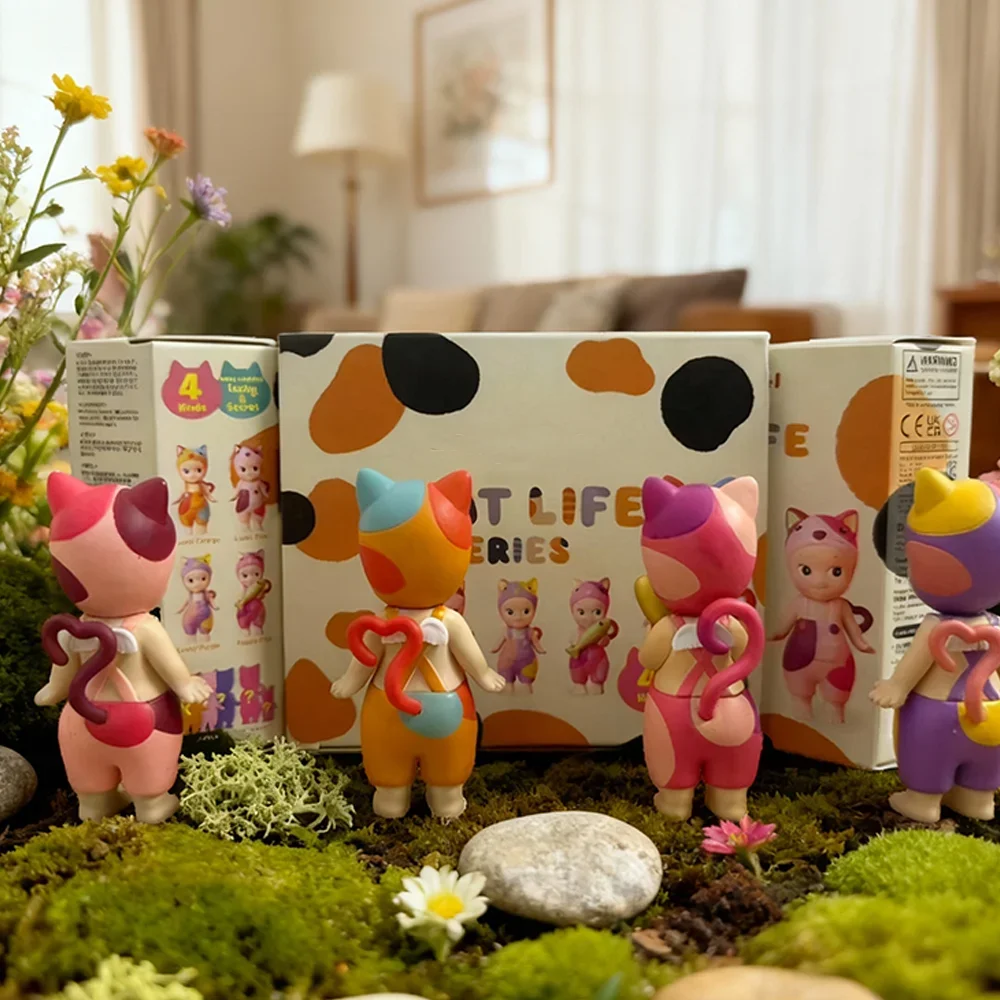 جديد حار جودة عالية سوني الملاك الشكل الصغير القط ليف سلسلة صندوق أعمى 3 محظوظ 1 حلية مخفية العصرية عيد ميلاد هدية الكريسماس #2