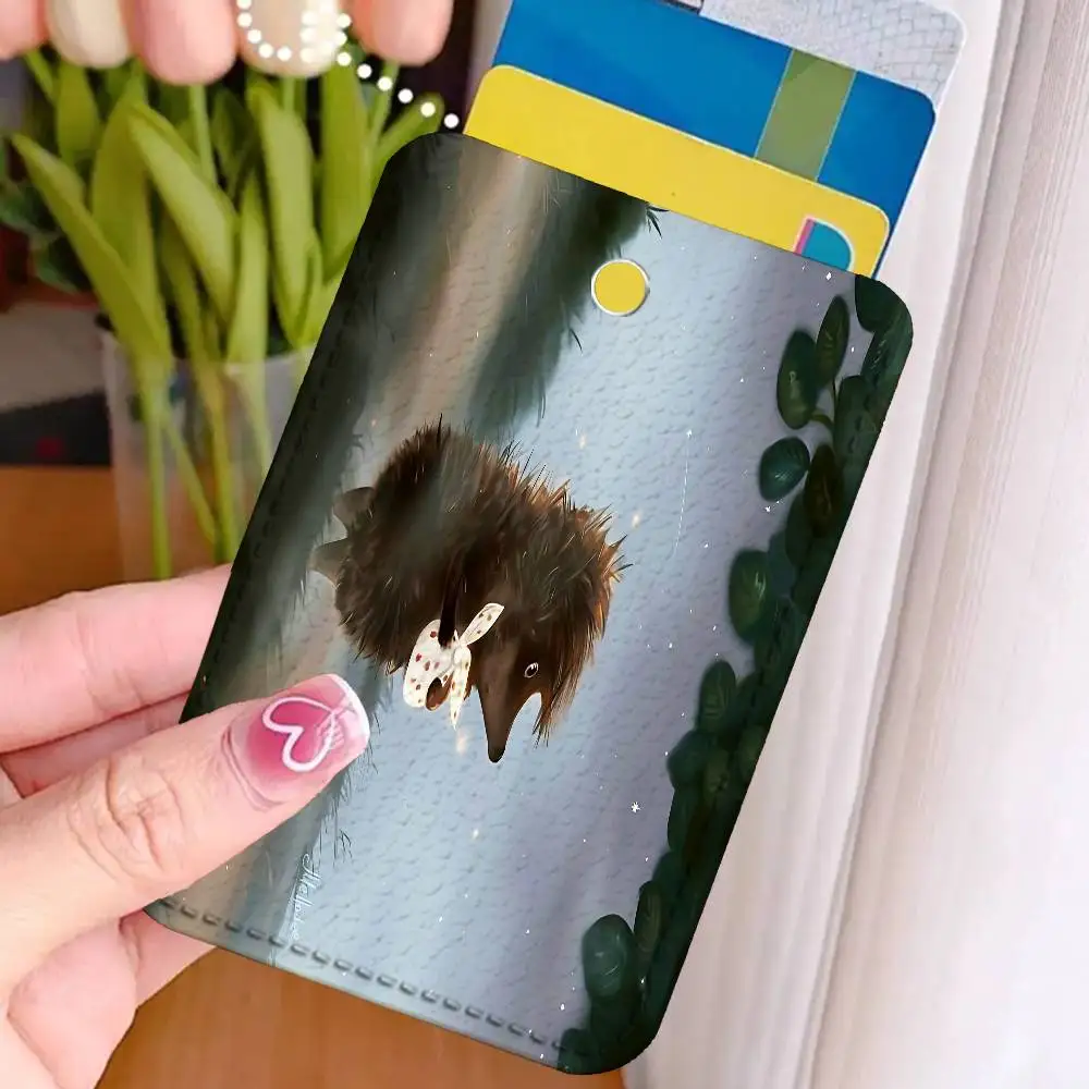 Hedgehog in the Fog Cute Cartoon Card Keychain Anime Fashion Pendant Bag ID Door Card Case Bus
