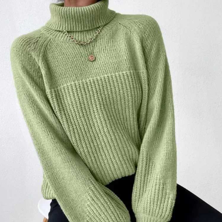 

Women Knitted Sweater Thick Pullovers Spring Warm Autumn Winter Cross Jacquard Jumpers Y2k E-girl Jumper Work 2025 Turtleneck