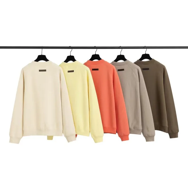 FW22 Top Quality Men's Sweatshirts Chest Two Rows Flocked Letter Logo Sweaters Luxury Design Men's High Street Oversized Sweater