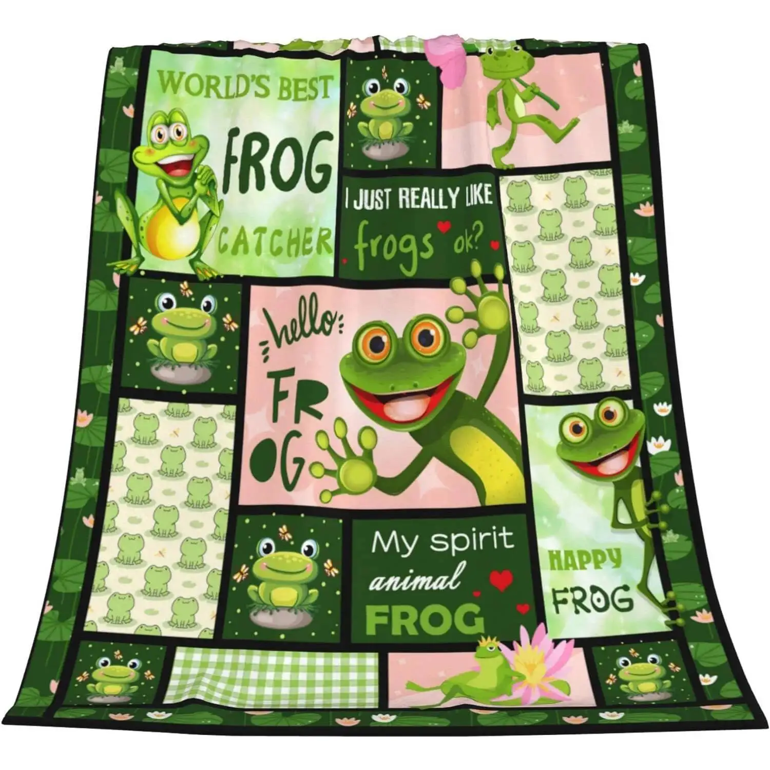 هدايا الضفدع للنساء، بطانية الضفدع، أشياء الضفدع للفتيات، عيد الميلاد عيد الميلاد بطانية الصوف الضفدع لينة مريحة الفانيلا رمي بطانية