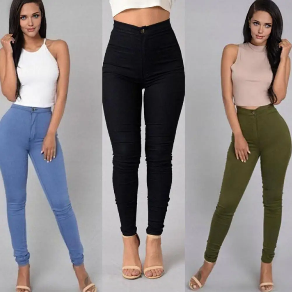Women Skinny Pants Tight Elastic Bottom Pants Elegant Solid Straight Pencil Pants Fashion Women Skinny Office Lady Commute Pant