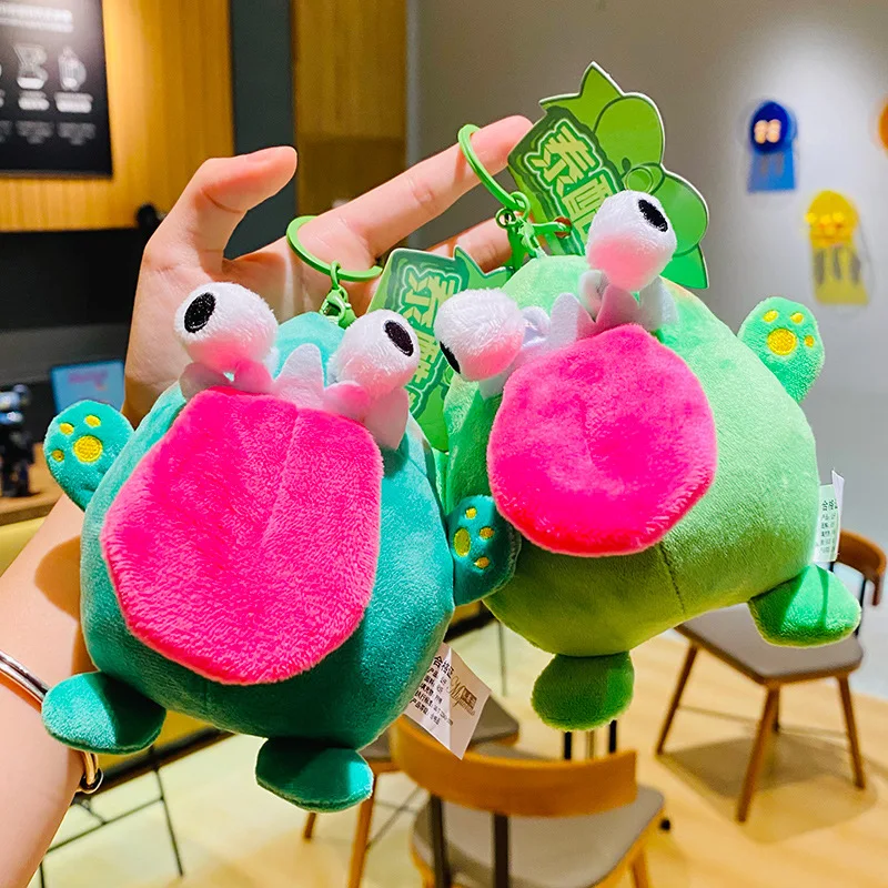 Cartoon Wacky Convex Eye Dragon Kawaii Creative Funny Soft Animal Stuffed Toys Bag Car Key Pendant Kids Relieve Stress Toy Gift