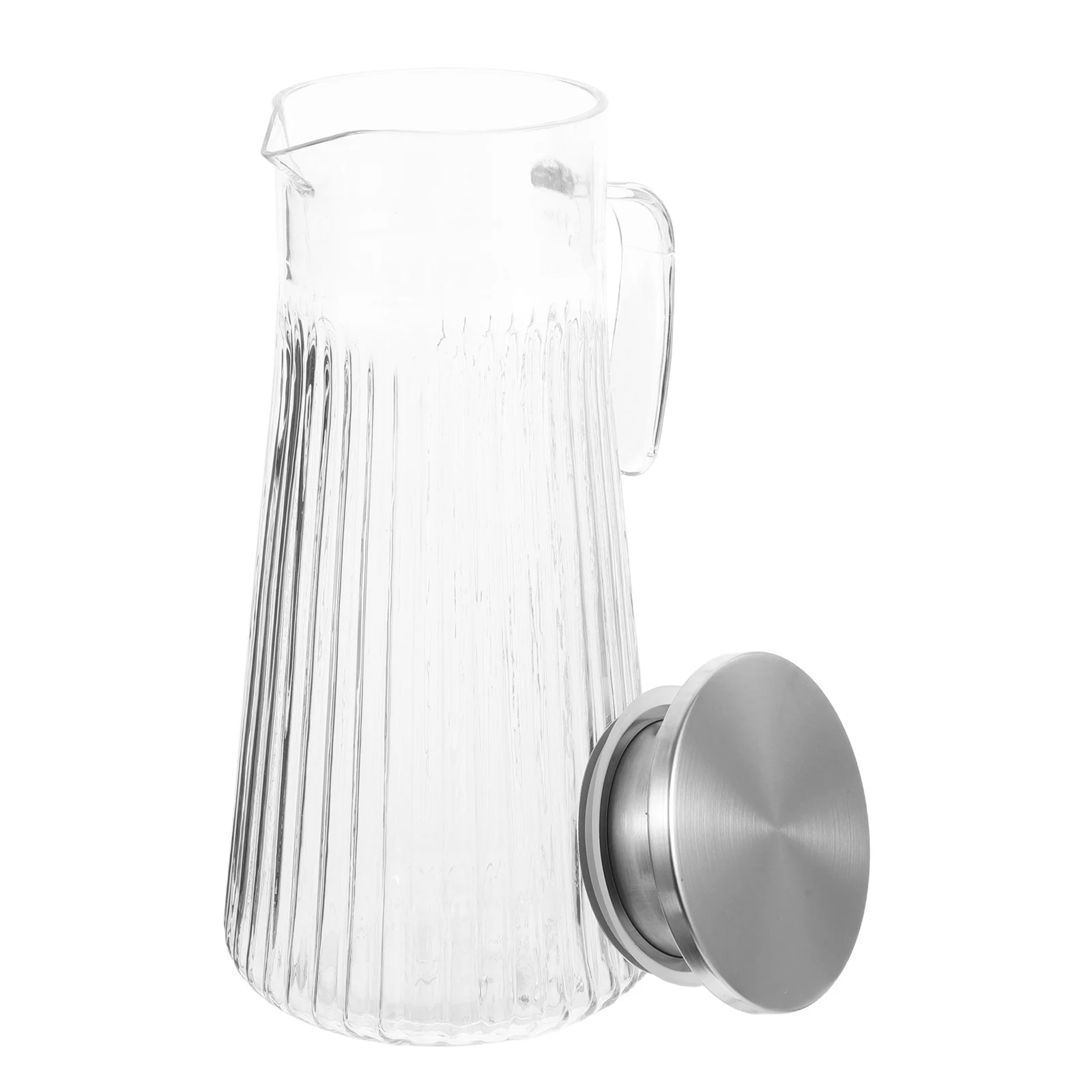 

1.5L Large Capacity Cold Water Pitcher Clear Vertical Stripes Jug For Juice Tea Soy Milk Leakproof Kitchen Beverage Dispenser