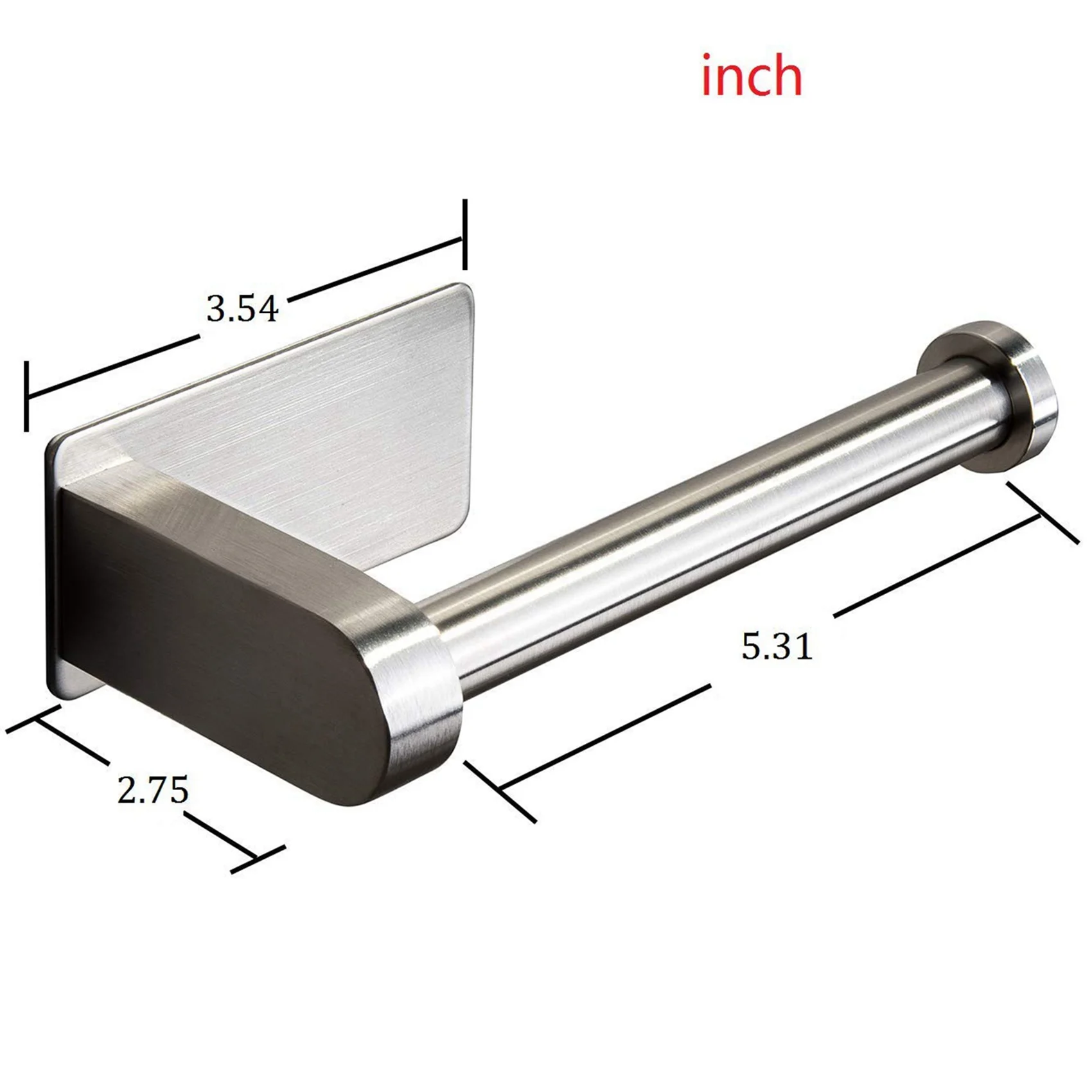 AT21-3X Self Adhesive Toilet Paper Holder-Bathroom Toilet Paper Holder Stand No Drilling Stainless Steel Brushed
