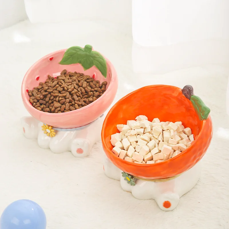 

Cute Fruit Cat Bowl Ceramic Bowl Pet Supplies Cats Dogs Feeders Non-slip