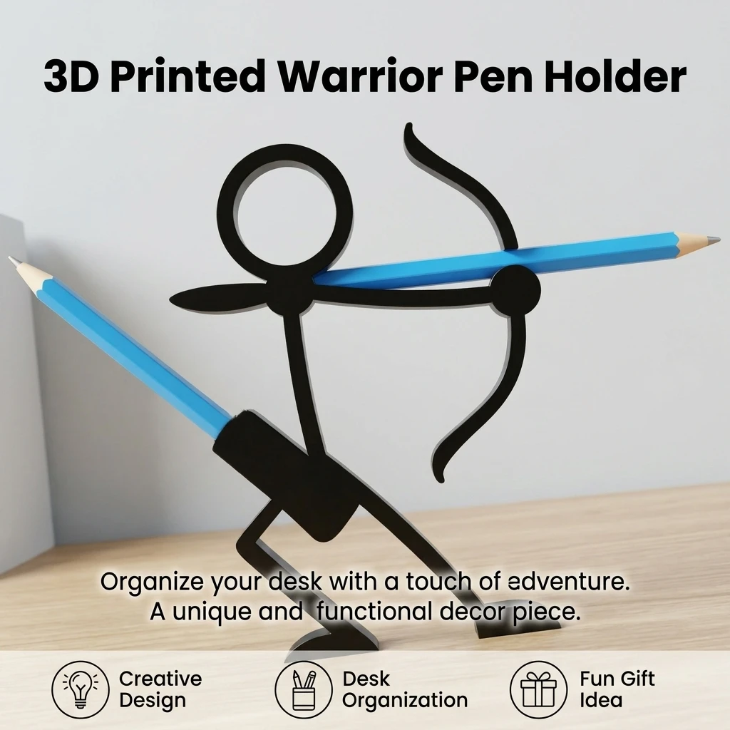 3D Printing Pen For Adults - حامل أقلام على شكل محارب ثلاثي