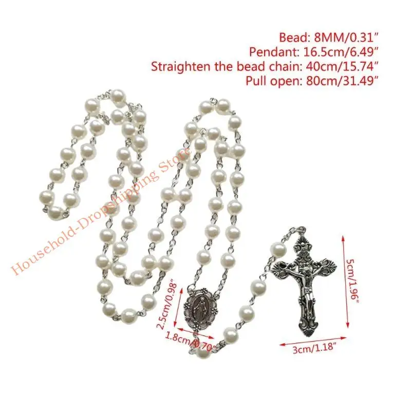 85AD 8MM صلاة حبات القلادة المسبحة ماري يسوع من أجل صليب قلادة كاثوليكية المجوهرات الدينية سحر الهدايا #6