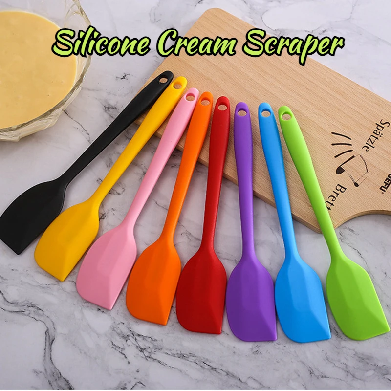 

1 PC Silicone Scraper Stirring Cream Scraper Flexible Heat-resistant No-Stick Kitchen Cooking Pie Pizza Bread Cake Baking Tools