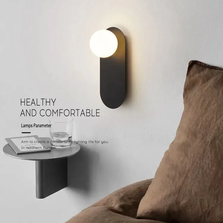

Modern Creative Personality Circular Staircase Bedroom Bedside Atmosphere Lighting Fixtures Nordic Living Room Wall Lights