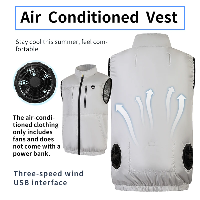 Summer Air-Conditioned Cooling Vest – Unisex USB Fan Cooling for Outdoor Hiking and Hot Environments – Factory Direct