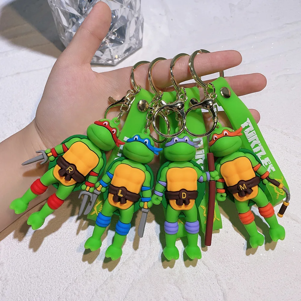 

New model Ninja Turtle Figure Keychain Teenage Mutant Ninja Turtles Raphael Donatello Doll Keyring Car Key Bag