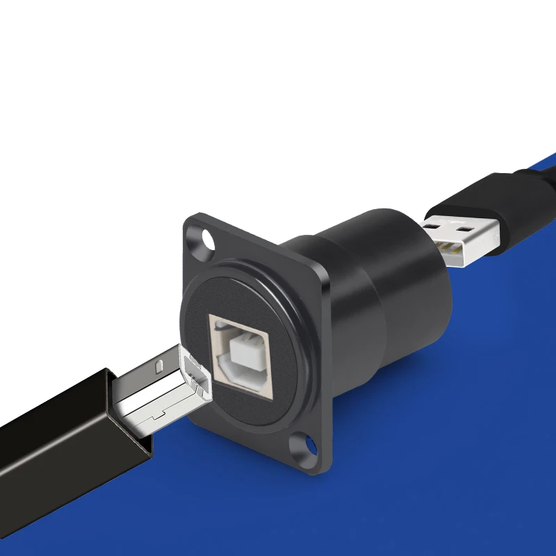 Straight Socket Type B to A USB coupler Dual Port socket to socket Panel Mounted USB AtoB connector