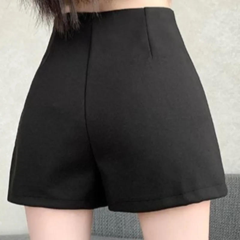 Short en laine Mujer solide taille haute automne hiver Vintage femme pantalon mode coréenne Simple pantalons Cortos