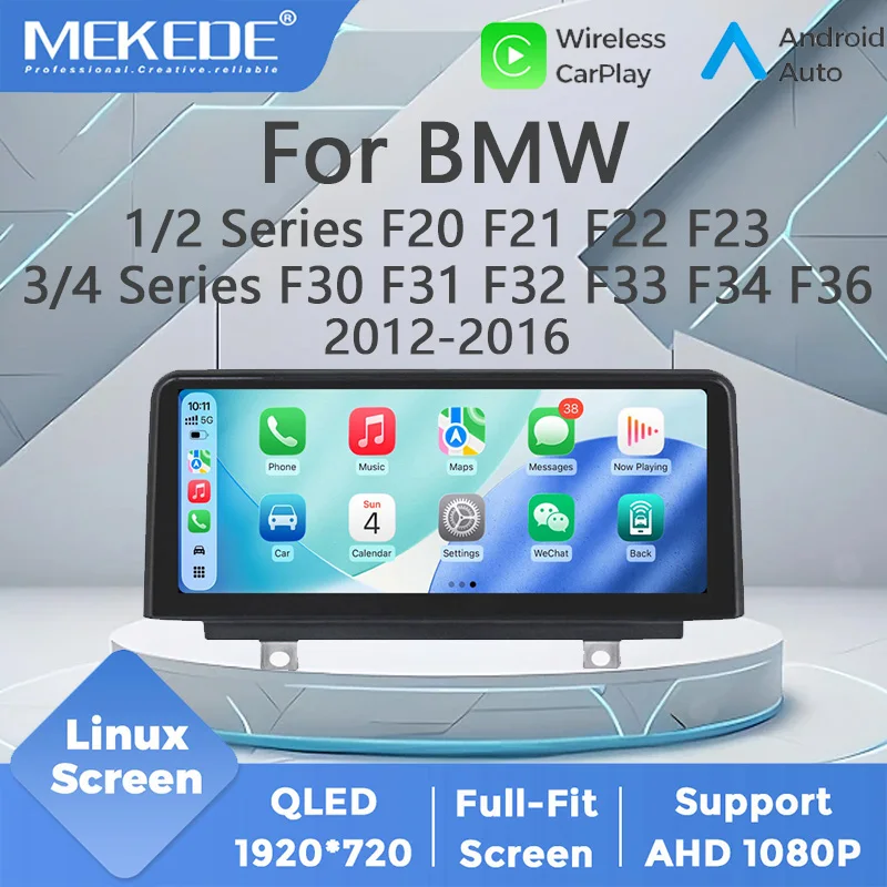 MEKEDE, disponibile in magazzino in Polonia, autoradio con schermo Linux 1920*720 per BMW Serie 1 e 2 (F20, F21, F22, F23), Serie 3 e 4 (F30, F31, F32, F33, F34, F36), con Carplay wireless, Android