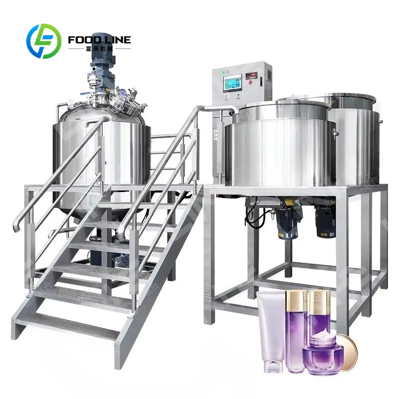 Customized Automatic Vacuum Emulsifying Homogenizer Body Lotion Making Machinery Vacuum Mixer Homogenizer for Cosmetics Making