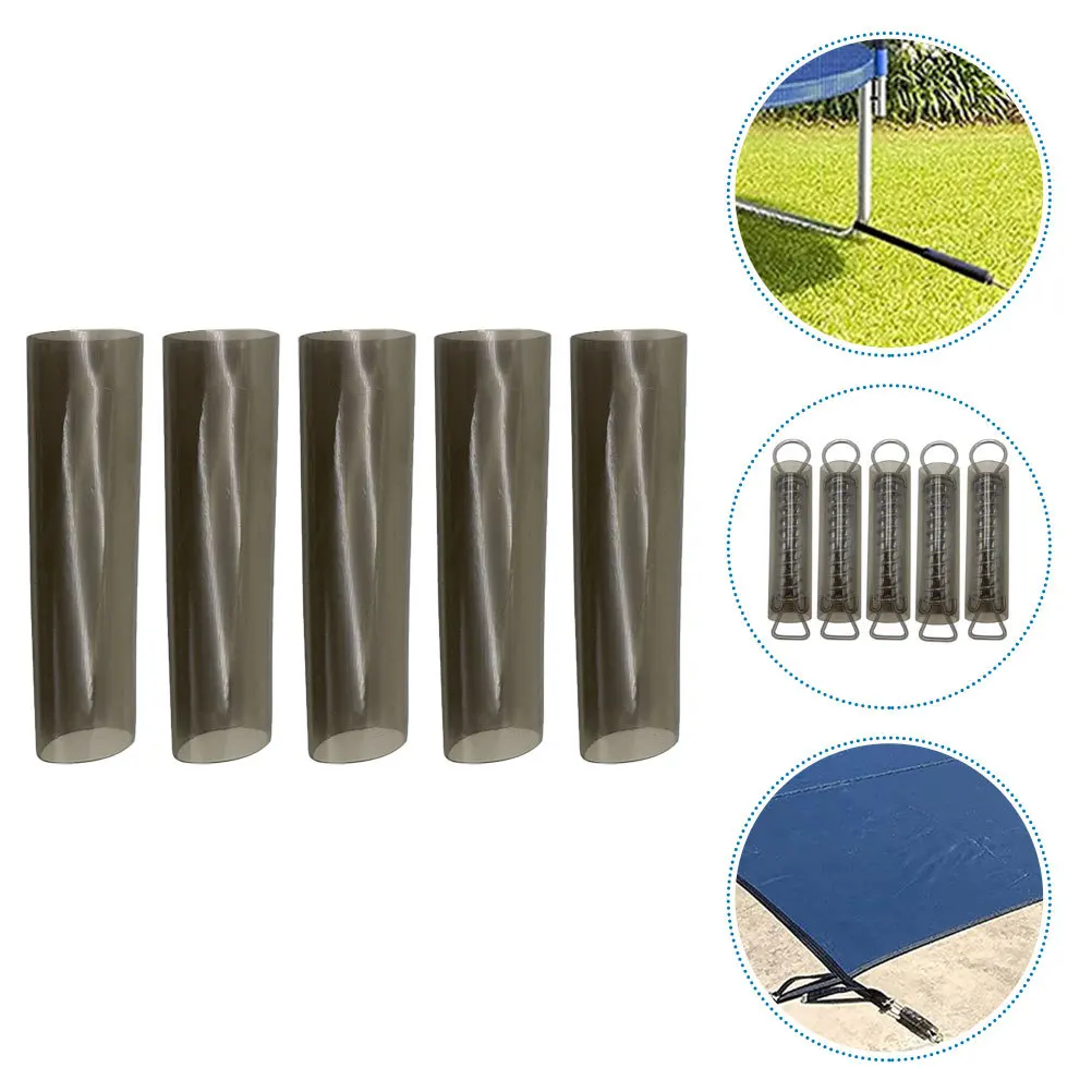 

5 Pcs Swimming Pool Cover Spring Springs and Sleeves Inground Safety Covers Anchor Protector Pvc