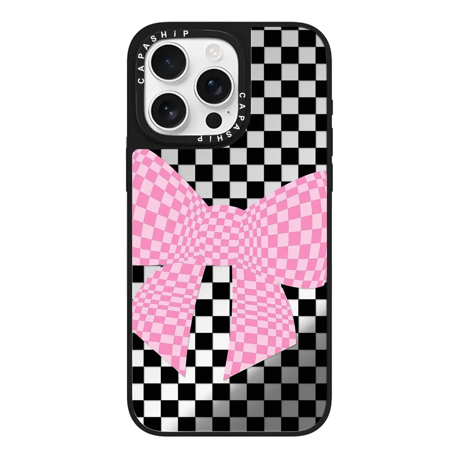 سلسلة طباعة زهور حليب الفراولة لهاتف آيفون 16/17 برو ماكس حافظة هاتف أبل 15 مرآة