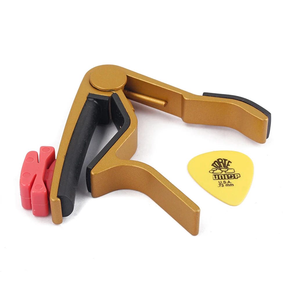 

Aluminum Alloy Capo Guitar Tuner Clip On Wear Resistant Acoustic 6 String Electric Adjustable Silicone Pad Protect Strong