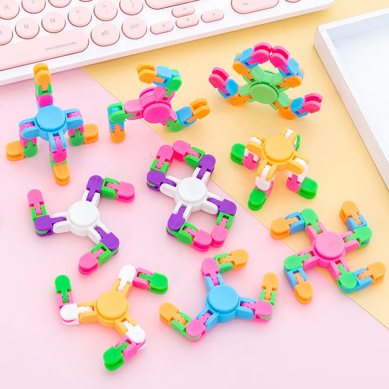 1/3/5/10Pcs Creative Stress Relief Chain Finger Spinner Toy, Transformable Mechanical Fidget Spinner, Party Rewards and Exchange Gifts