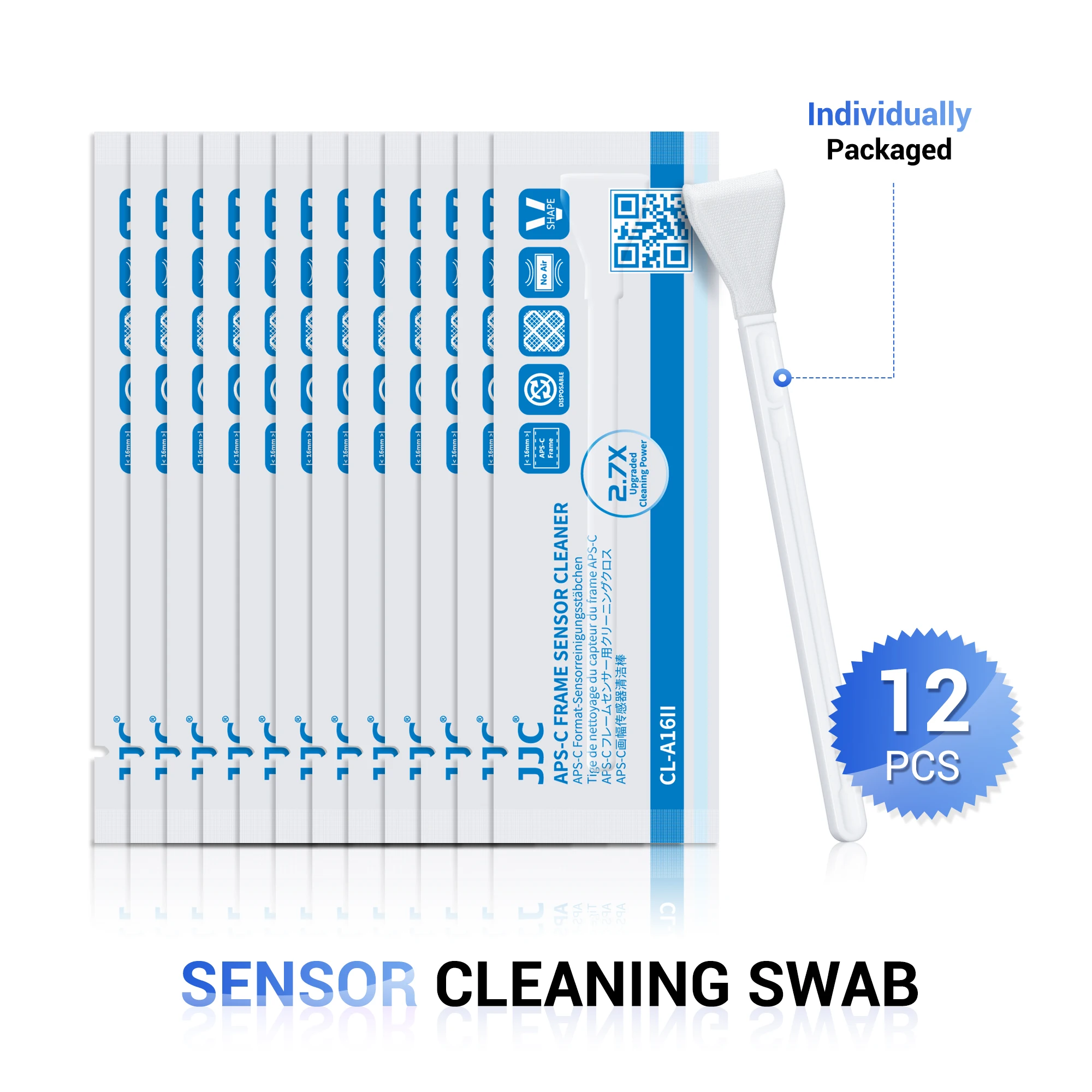 JJC Cleaning Swab for cleaning APS-C frame CCD and CMOS sensors 12PCS Individually Vacuum Packed Swabs Brush For Camera