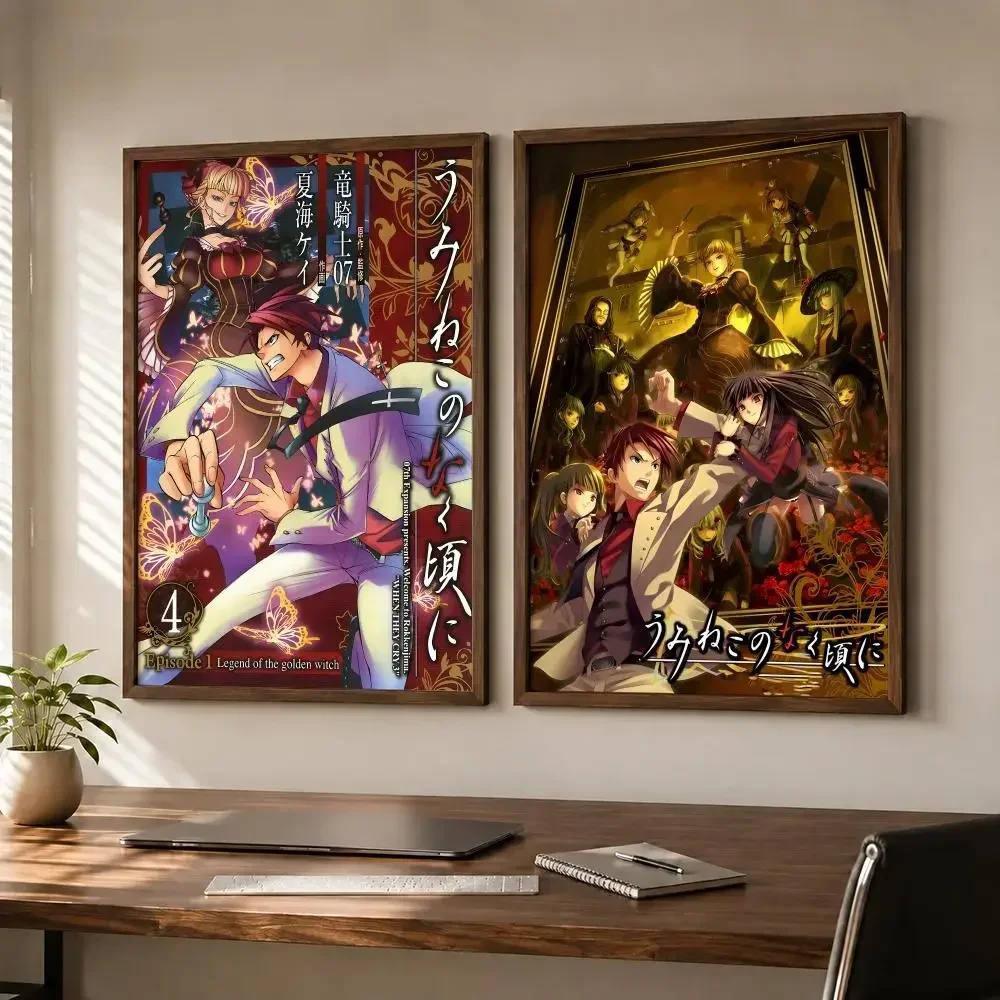 Dark Mystery Game Umineko When They Cry Poster Self-adhesive Waterproof Paper Sticker Art Coffee House Bar Room Wall Decor
