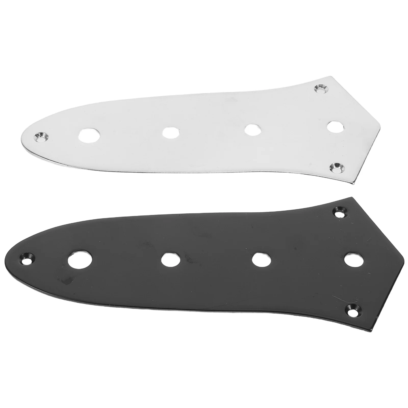 

2pcs Electric Bass Accessories Truss Rod Cover Plate Chrome Black Metal Replacement For Guitar Cavity