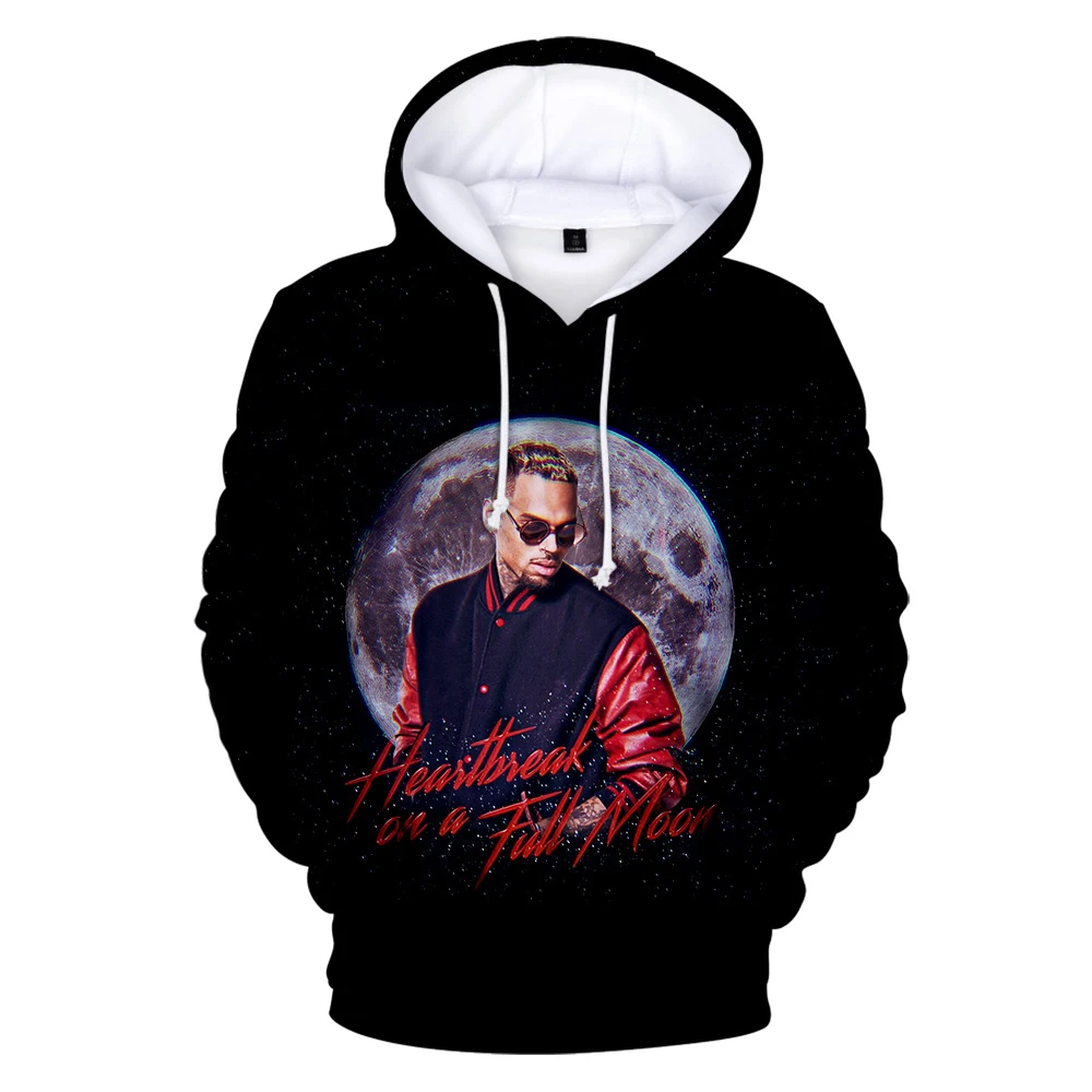 Pop Singer Chris Brown felpa con cappuccio stampata in 3D felpa da uomo donna Hip Hop Harajuku Streetwear Chris Brown cappotto per adulti e bambini