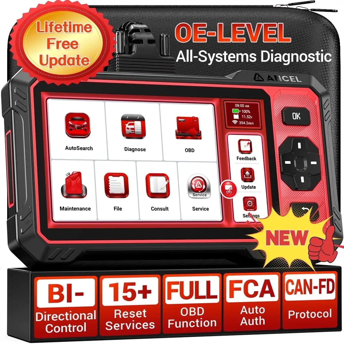 

DS410 Lite OBD2 Scanner Bi-Directional All Systems Diagnostic Scan Tool for ABS, SRS,Transmission Diagnostic, 15+ Reset Services