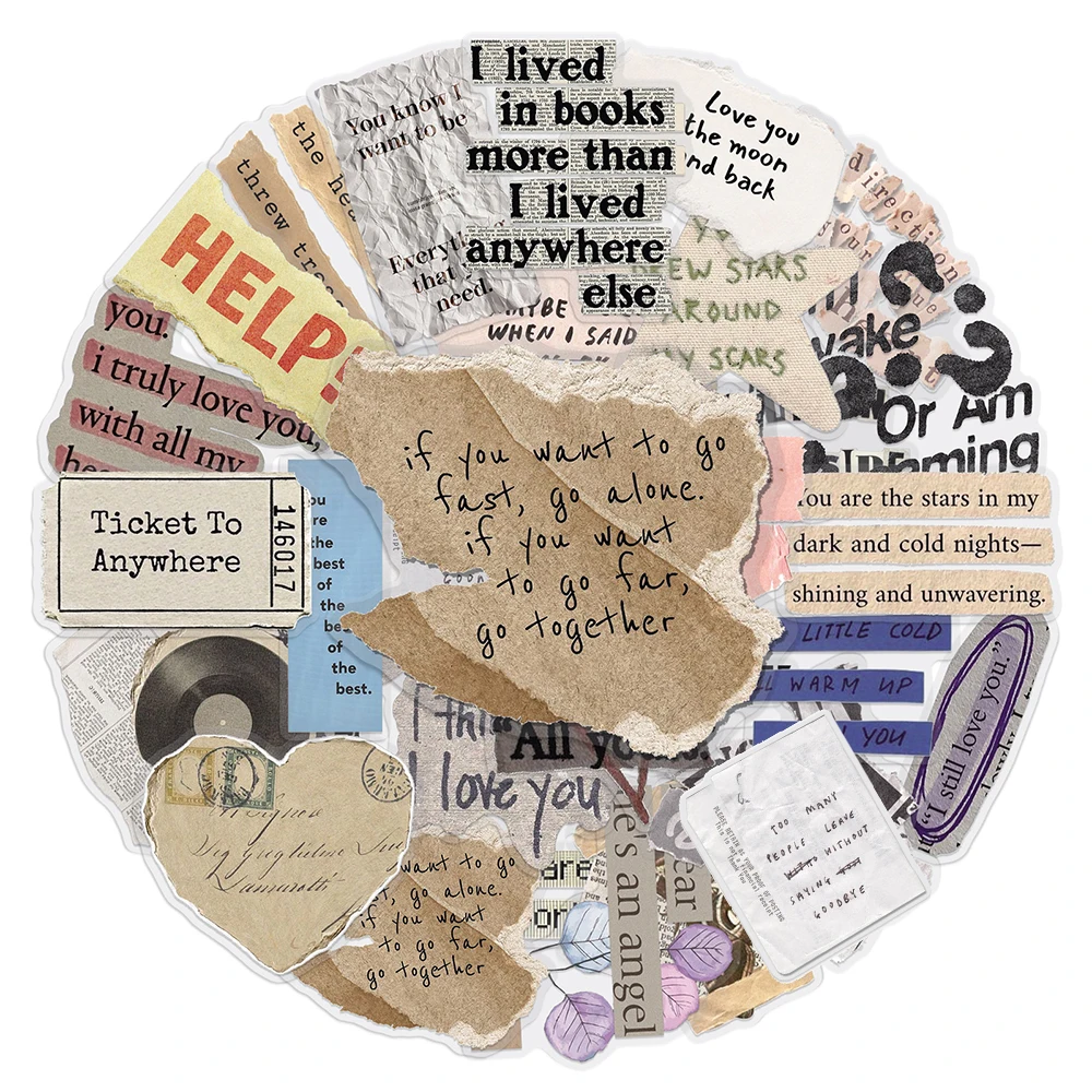 10/30/50 قطعة شفافة الرجعية الإنجليزية جزء العبارات ملصقات الشارات خمر DIY بها بنفسك محمول الهاتف مذكرات الدراجة ملصق مضاد للمياه #2