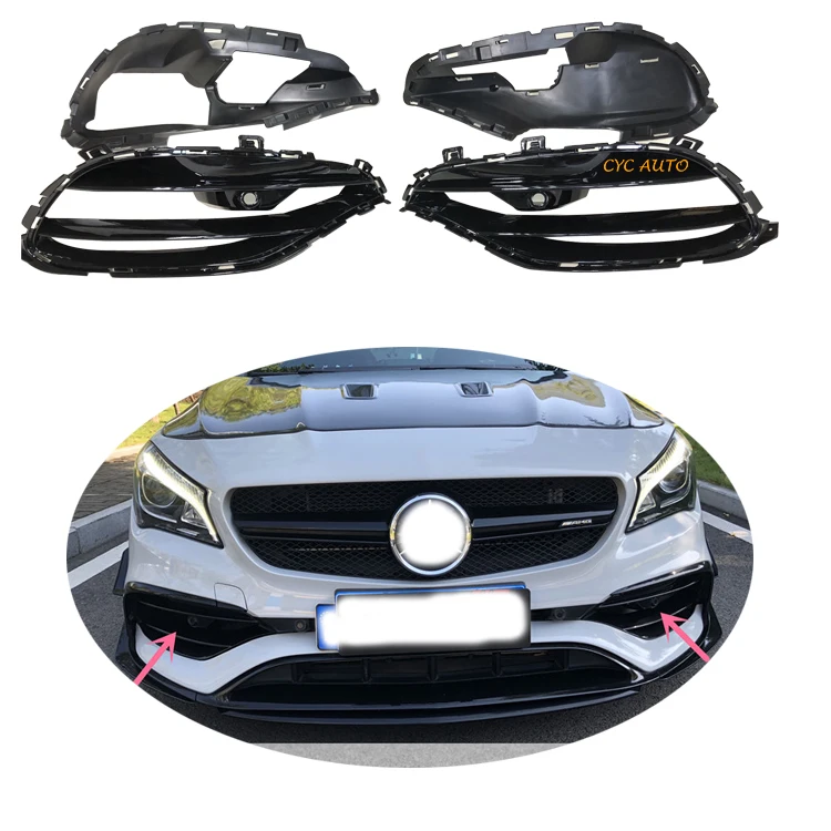 Car parts W176 tuning fog lamp cover for W176 A class A45 fog grille sportback 2013  2018