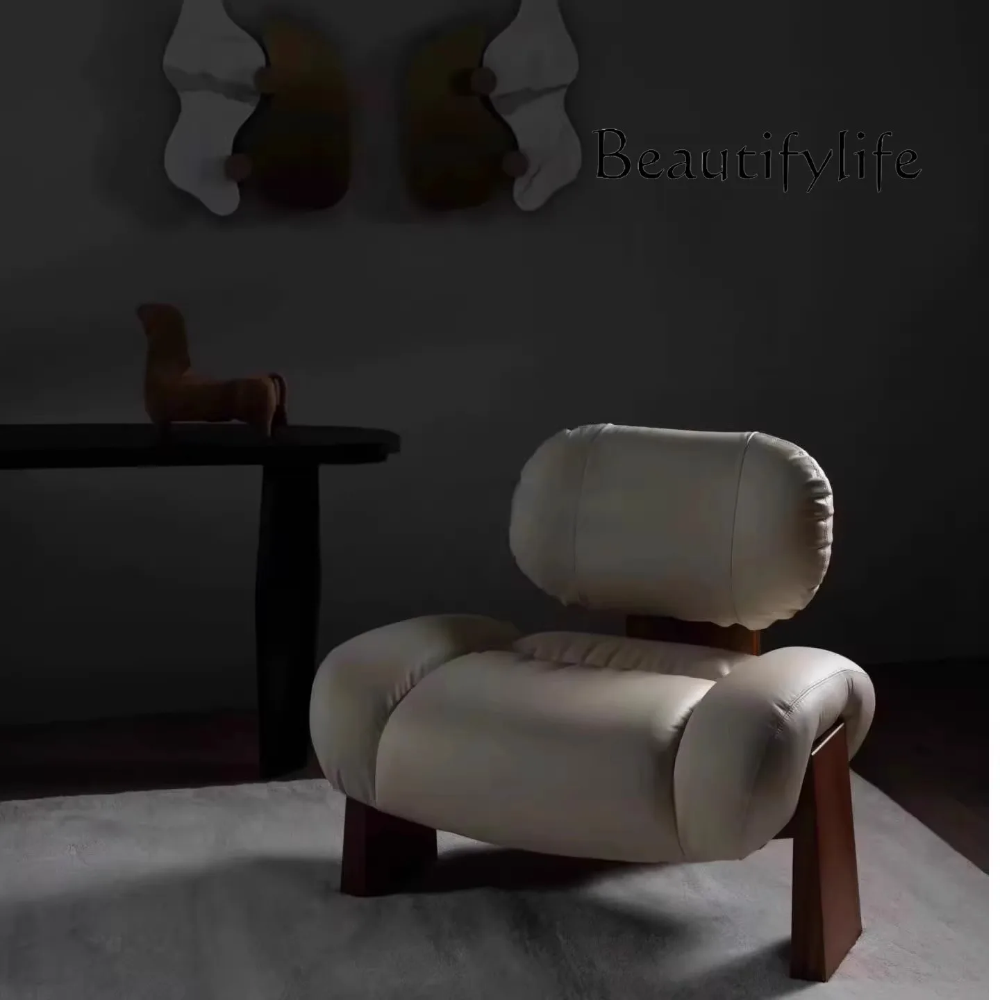 

Medieval style solid wood sofa chair creative designer leisure chair single leisure fashion and comfort